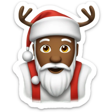 santa with a reindeer  sticker