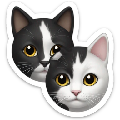 Black and white cats sticker