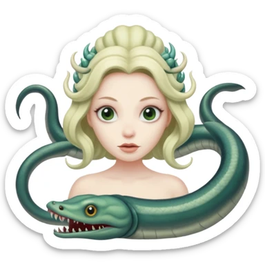 scylla a nymph with six eel heads and a monster body (like a hydra) sticker