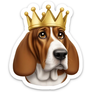 Basset hound wearing crown  sticker