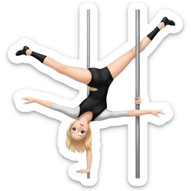 A girl doing pole dance sticker