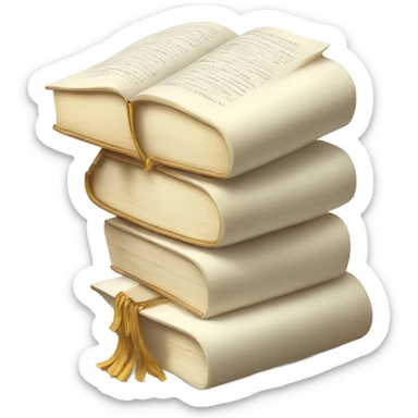 Ivory book stack white pages  sticker