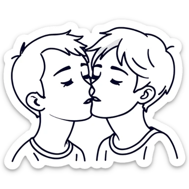 luca kissing lorenzo, daniela’s boyfriend sticker