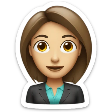 female ceo with head shaped like coconut sticker
