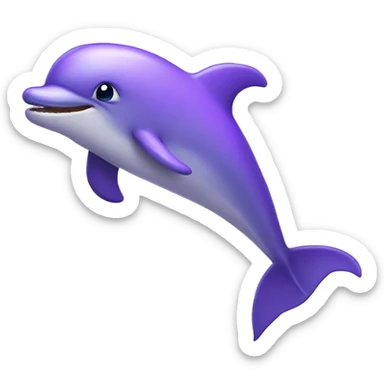 Purple dolphin sticker
