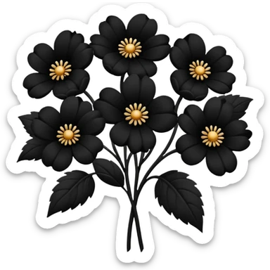 Ramo de flores negras  sticker