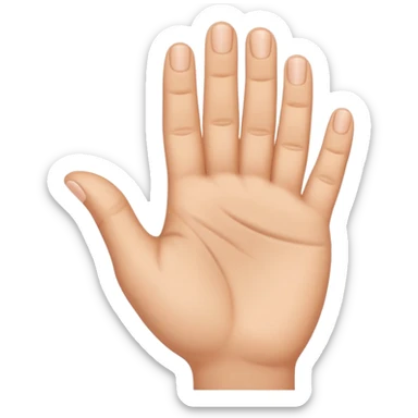 Little finger up and all the others are down with the thumb holding them. sticker