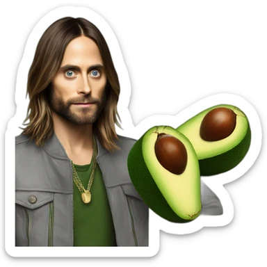 Jared Leto with an avocado sticker