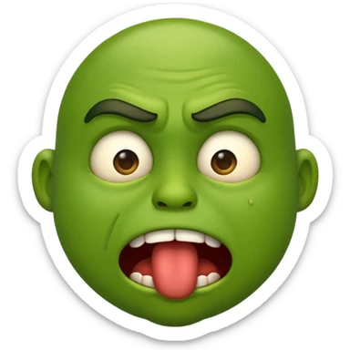  emoji smelling something that stinks. With the stink face. About to throw up  sticker