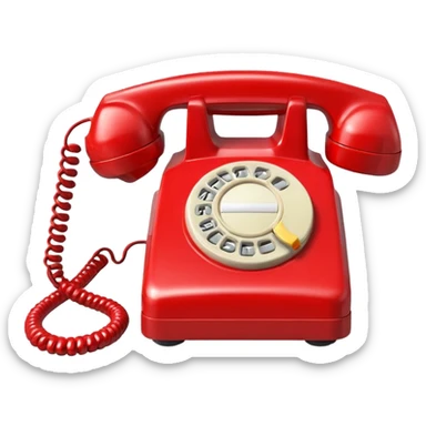 red telephone front view sticker
