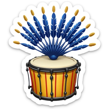 feather star playing drum sticker