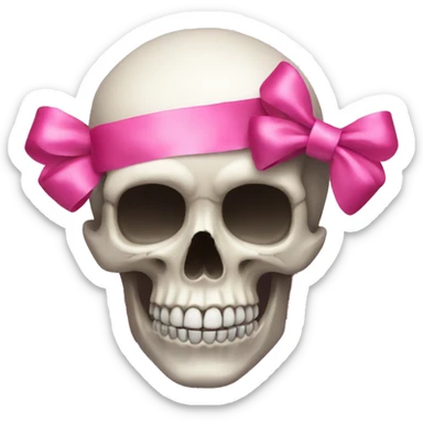 Skull pink ribbon sticker
