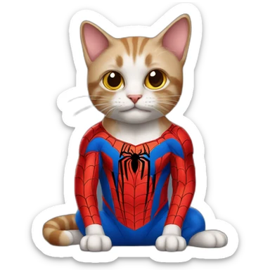 cat in a spiderman costume sticker
