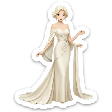 fashion silhouette ivory sticker