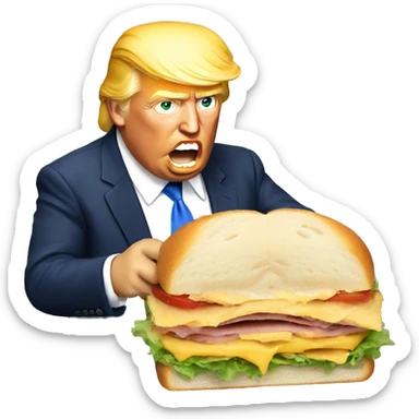 Donald Trump eating a sandwich  sticker