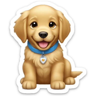 Golden retriever puppy smiling sticker