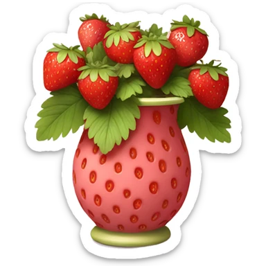 strawberry vase sticker
