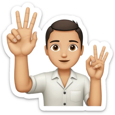 Bamboo making Rock and Roll hand  sticker