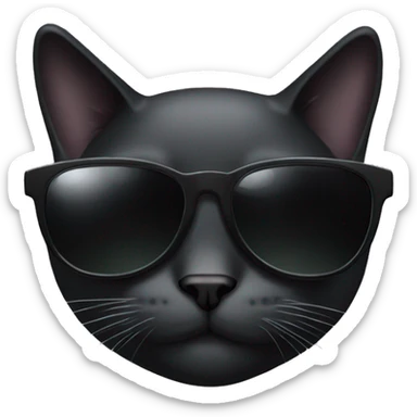 black-cat-with-black-sunglasses sticker