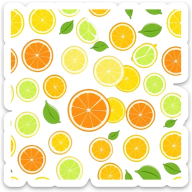 fresh citrus fruits high in vitamin C sticker