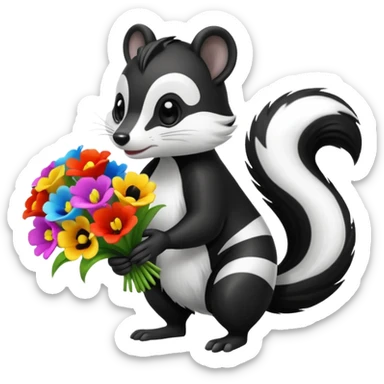 Skunk blowing glads sticker