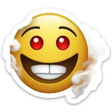 Smiley emoji smoked too much weed sticker