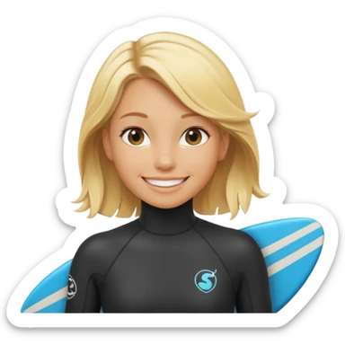 blonde haired white skinned surfer girl sticker