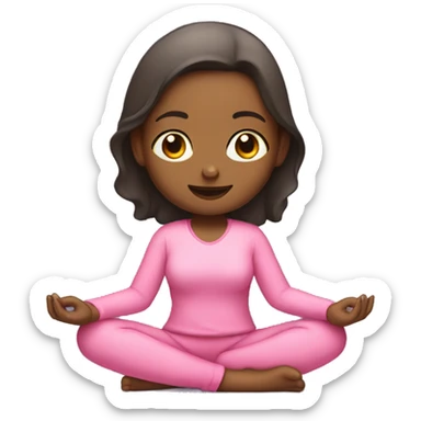 girl in pink clothes sitting in lotus position sticker