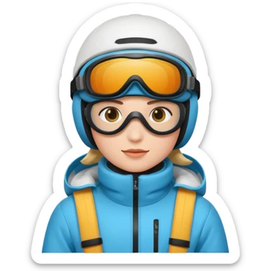 Skier with goggles sticker