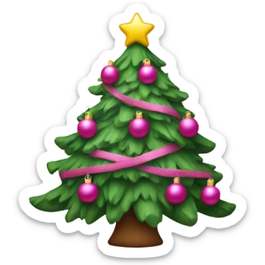 Christmas tree with pink decorations sticker