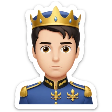 prince eric with serious facial expression and prince uniform sticker