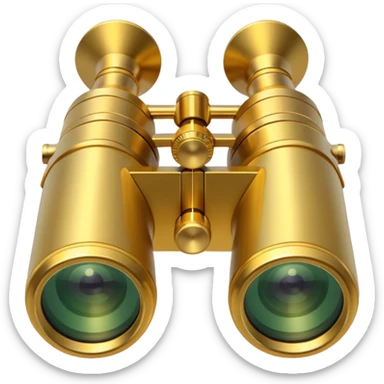  gold binoculars with large lenses sticker