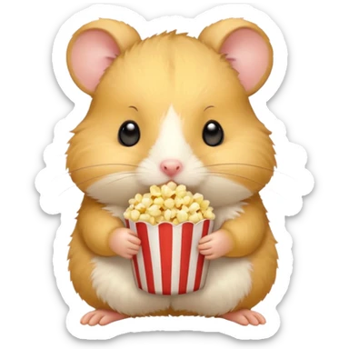 hamster holding pop corn sticker