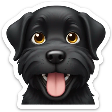 funny black dog sticker