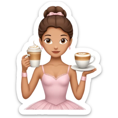A ballerina with a veas of a capuchino  sticker