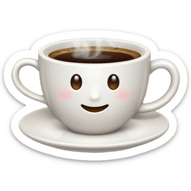 Cup of Coffee white with steam sticker