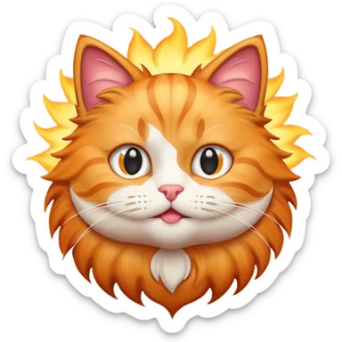 Emoji cat heat sticker