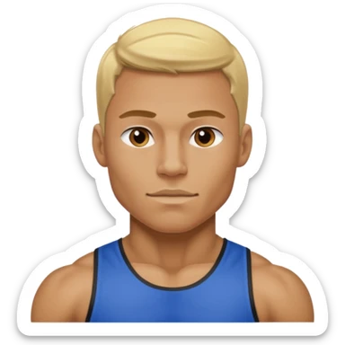 blonde black male athlete sticker