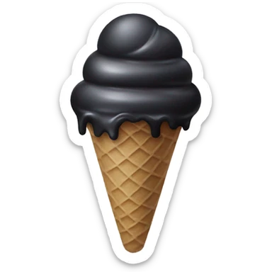 Black ice cream sticker