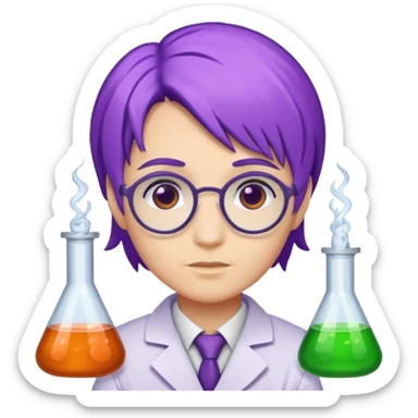 purple haired scientists sticker