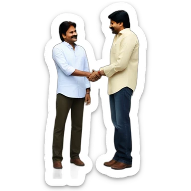 Pawan Kalyan shake hand with Jagan Mohan reddy sticker