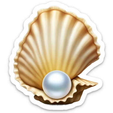 open seashell with pearl sticker