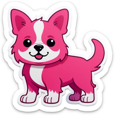 Dog pink  sticker