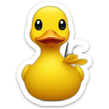 yellow duck holding a knife  sticker