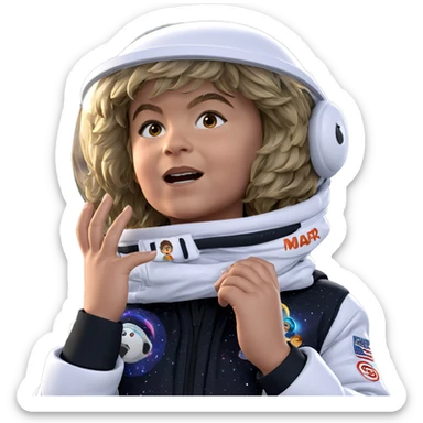 girl in space jacket outdoors sticker