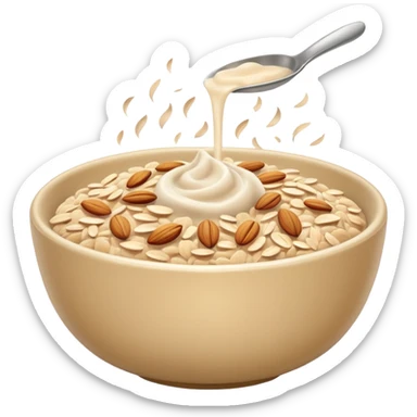 a bowl of oats sticker