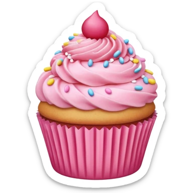 pink cupcake pink icing pink sprinkles sticker