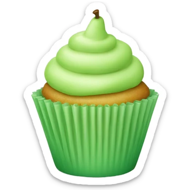 Light green pear cupcake sticker