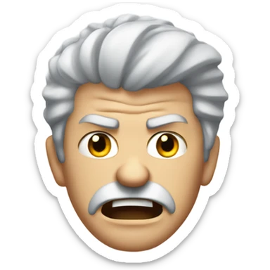 An angry white man with grey hair Shakes his fist  in anger sticker