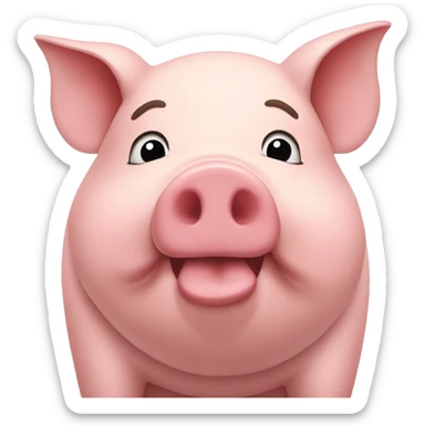 Pig with a double chin sticker